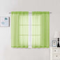 Chyhomenyc Sheer Curtains 54 Inch Long 2 Panels Set, Light Filtering Short Soft Airy Short Cafe Curtains, Modern Rod Pocket for Dinning Living Room Bedroom, Each 42Wx54L in, 2PCS, Lime