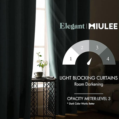 MIULEE Blackout Curtains 96 Inches Long for Bedroom Living Room Thermal Insulated Room Darkening Grommet Top Solid Light Blocking Drapery Set of 2 Window Panels Aqua