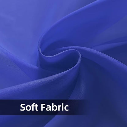 SpaceDresser Basic Rod Pocket Sheer Voile Window Curtain Panels Sapphire 1 Pair 2 Panels 52 Width 36 Inch Long for Kitchen Bedroom Children Living Room Yard（Sapphire, 52W x 36L）