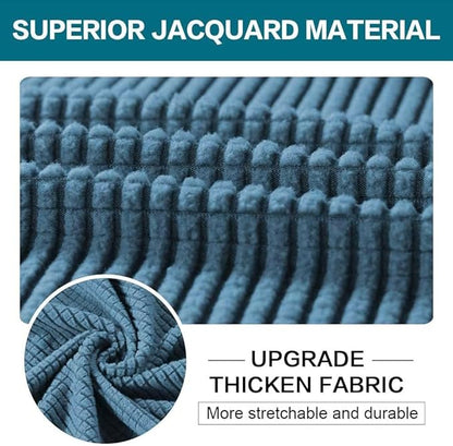 Turquoize 4 Piece Sofa Covers For 3 Cushion Couch Sofa Slipcover Soft Couch Cover For Dogs-Washable Sofa Furniture Covers With 3 Individual Cushion Covers, Jacquard Fabric (3 Cushion Sofa, Dusty Blue)