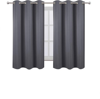LEMOMO Blackout Curtains 40 x 63 inch/Grey Curtains Set of 2 Panels/Thermal Insulated Room Darkening Bedroom Curtains