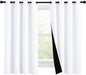 NICETOWN 100% Blackout Curtains 57 inches Long, Double-Deck Completely Blackout Window Treatment Thermal Insulated Lined Drapes for Small Window (White, 1 Pair, 55 inches Width Each Panel)