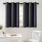 MIULEE Short Curtains for Windows - Dark Grey Blackout Half Window Curtains Thermal Insulated Privacy Drapes for Kitchen Bedroom Bathroom Grommet Top Small Basement Tiers W40 x L36 Inch 2 Panels