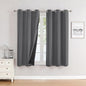 ChrisDowa 100% Blackout Curtains for Bedroom with Black Liner, 2 Thick Layers Total Blackout Thermal Insulated Grommet Small Window Curtains 2 Panels Set (Grey, 42 x 45 Inch)