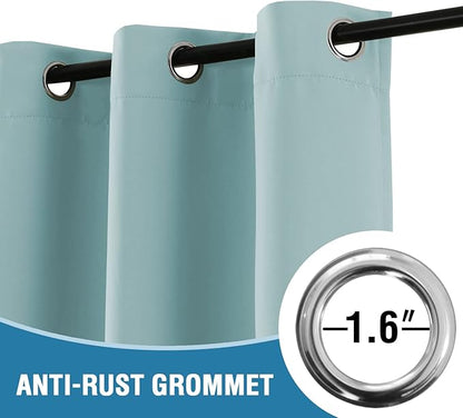 H.VERSAILTEX Doorway Curtain Blackout Closet Door Curtain Room Divider Window Treatment Curtain for Bedroom Thermal Insulated Privacy Drape Soundproof Grommet, 42 x 80 inches, 1 Panel, Mineral Blue