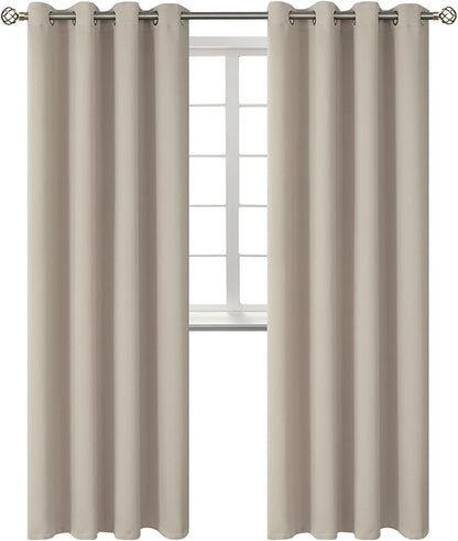 BGment Room Darkening Curtains 108 Inches Long - Grommet Thermal Insulated Drapes Window Treatment Curtains for Bedroom, 2 Panels, 52 x 108 Inch, Camel