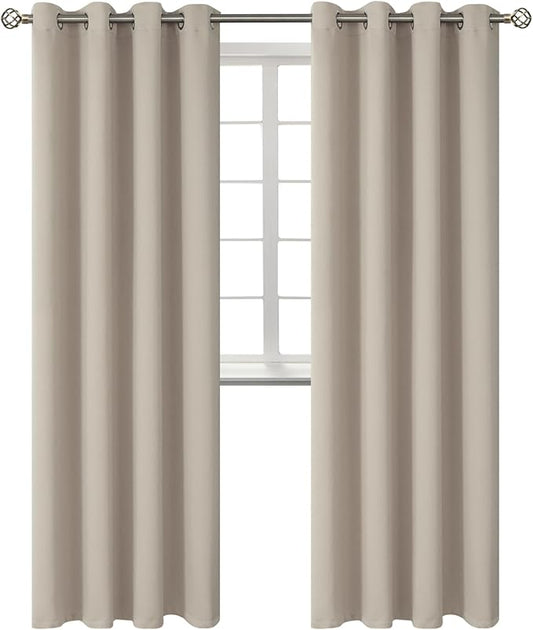 BGment Room Darkening Curtains 120 Inches Long - Grommet Thermal Insulated Drapes Window Treatment Curtains for Bedroom, 2 Panels, 52 x 120 Inch, Camel