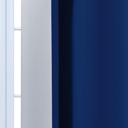 Yakamok Greyish White and Royal Blue Ombre Curtains,Light Blocking Curtains,Room Darkening Grommet Window Drapes for Bedroom(Royal Blue,52x63 Inch,2 Panels)