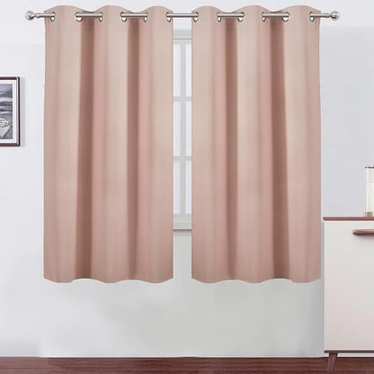 LEMOMO Blush Thermal Blackout Curtains/38 x 63 Inch/Set of 2 Panels Room Darkening Curtains for Bedroom