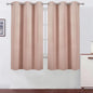LEMOMO Blush Thermal Blackout Curtains/38 x 63 Inch/Set of 2 Panels Room Darkening Curtains for Bedroom