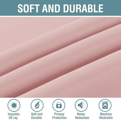 H.VERSAILTEX Blackout Curtain for Living Room Thermal Insulated Window Treatment Curtain Extra Long 63 inch Length Energy Saving Solid Grommet Top, One Panel, Baby Pink, 52" W x 63" L