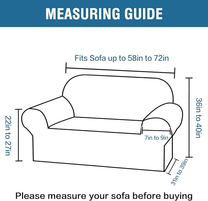H.VERSAILTEX Stretch Velvet Loveseat Covers for 2 Cushion Couch Covers for Living Room Sofa Covers Slipcovers with Non Slip Straps Bottom, Ultra Thick Comfy Velour (Width 58"-72", Sea Grass)