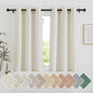 NICETOWN Natural Short Linen Cafe Curtains for Kitchen, Thick Flax Small Window Treatments Semi Sheer Privacy Assured with Light Through for Cafe/Bathroom, W42 x L48, 2 Panels