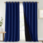 NICETOWN Total Shade Curtains and Draperies, Royal Blue, Package of 2, 62 inches Wide x 95 inches, LongHeavy-Duty Full Light Shading Drapes with Black Liner Backing for Villa/Hall/Dorm Window