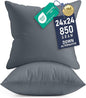 Utopia Bedding 24x24 Pillow Inserts, Set of 2, Grey – Indoor Decorative Throw Pillows for Bed, Sofa & Couch – Soft, Supportive & Fluffy Cushion Inserts