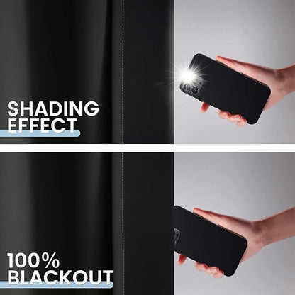 SimpleHome Ombre 100% Blackout Curtains for Bedroom 84 Inches Long, Black and Greyish White Room Darkening Thermal Insulated Grommet Curtain/Drapes for Living Room,2 Panels, 52x84 inches Length