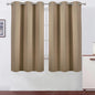 LEMOMO Blackout Curtains 42 x 63 inch/Natural Curtains Set of 2 Panels/Thermal Insulated Room Darkening Bedroom Curtains