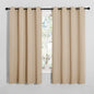 NICETOWN Blackout Curtain Panels for Bedroom, Biscotti Beige, 2 Panels, W55 x L57-inch, Grey, Thermal Insulated Grommet Top Blackout Draperies and Drapes for Basement