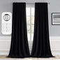 MIULEE Black Back Tab Blackout Curtains 132 Inch Length 2 Panels Set for Living Room Bedroom Privacy, Halloween Rod Pocket/Pinch Pleat Thermal Insulated Room Darkening Pleated Light Blocking Drapes