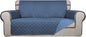 PureFit Reversible Quilted Sofa Cover, Water Resistant Slipcover Furniture Protector, Washable Couch Cover with Non Slip and Elastic Straps for Kids, Dogs (Oversized Loveseat, Dark Blue/Light Blue)