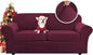 H.VERSAILTEX Real Velvet Plush 3 Piece Stretch Sofa Covers Couch Covers for 2 Cushion Couch Sofa Slipcovers Width Up to 90 Inch Feature Thick Soft Stay in Place (Large Sofa, Burgundy)
