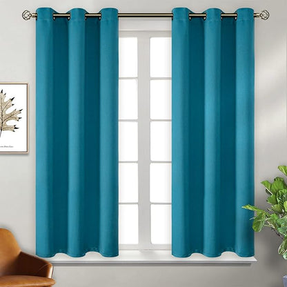 BGment Blackout Curtains - Grommet Thermal Insulated Room Darkening Bedroom and Living Room Curtains, Set of 2 Panels (38 x 54 Inch, Peacock Blue)