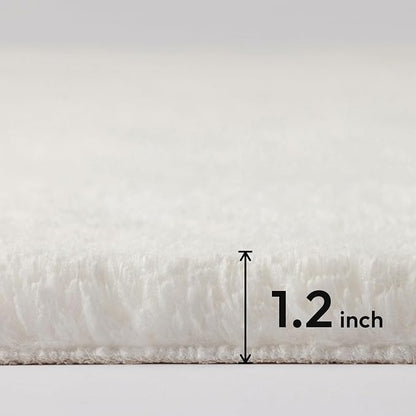 Ashler HOME DECO Ultra Soft Faux Rabbit Fur Chair Couch Cover Area Rug for Bedroom Floor Sofa Living Room White Rectangle 3 x 5 Feet