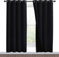 NICETOWN 100% Blackout Window Curtain Panels, Full Light Blocking Drapes with Black Liner for Nursery, 78 inches Drop Thermal Bedroom Drapes and Curtains (Black, 2 Pieces, 55 inches Wide Per Panel)