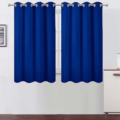 LEMOMO Royal Blue Thermal Blackout Curtains/52 x 54 Inch/Set of 2 Panels Room Darkening Curtains for Bedroom