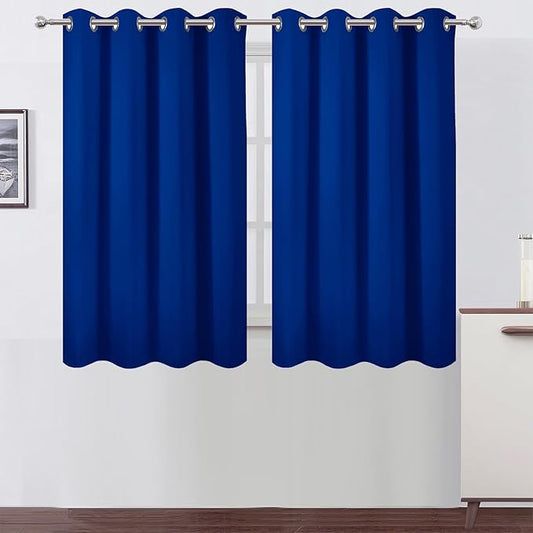 LEMOMO Royal Blue Thermal Blackout Curtains/52 x 54 Inch/Set of 2 Panels Room Darkening Curtains for Bedroom