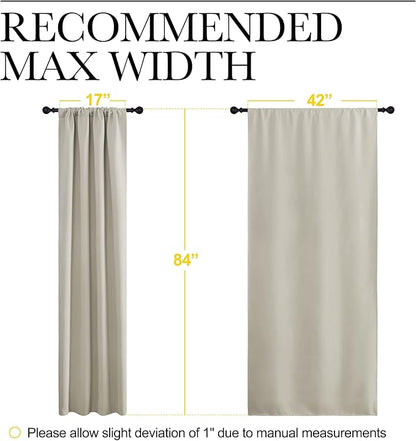 NICETOWN Blackout Curtains for Living Curtains, Room Darkening Window Curtain Panels, Easy-Care Solid Thermal Insulated Draperies/Drapes for Daughter Room (Natural, 2 Panels, 42 by 84)