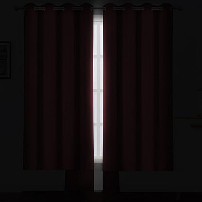 LEMOMO Red Thermal Blackout Curtains/52 x 108 Inch/Set of 2 Panels Room Darkening Curtains for Bedroom
