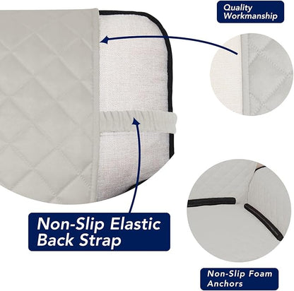 PureFit Reversible Quilted Sofa Cover, Water Resistant Slipcover Furniture Protector, Washable Couch Cover with Non Slip and Elastic Straps for Kids, Dogs, Pets (Oversized Loveseat, Ivory/Ivory)