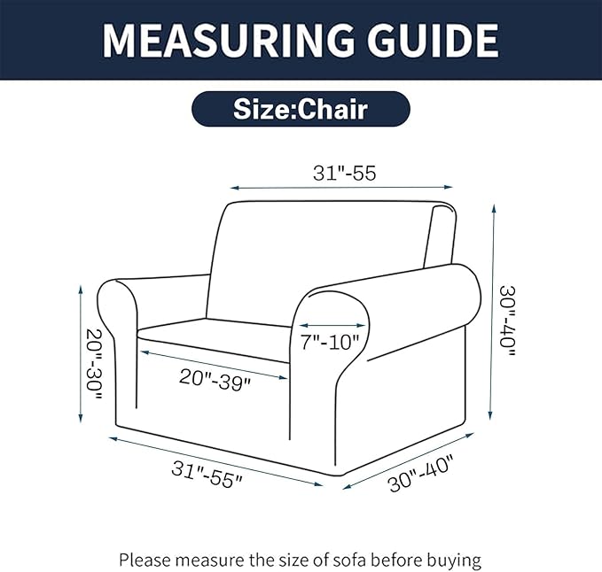 Cupuamon 2026 New Stretch Chair Sofa Slipcovers Couch Cover for 1 Seater Furniture Protector Sofa Covers with Elastic Bottom Jacquard Fabric Small Checks for Pets, Kids - Chocolate