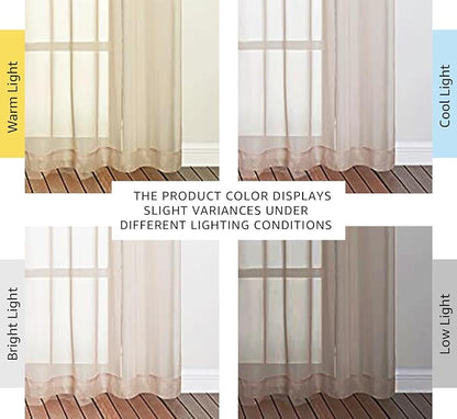 NICETOWN Voile Taupe Sheer Curtains 84 Inches Long, Grommet Airy & Lightweight Window Draperies Translucent Elegant Panels for Living Room/Bedroom,W54 x L84, Set of 2