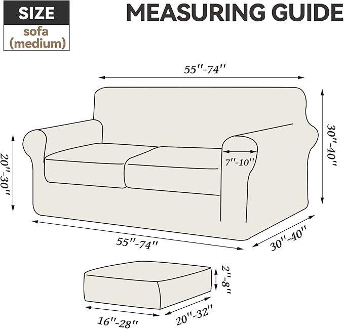 WEERRW Velvet Couch Covers for 2 Cushion Couch Sofa - High Stretch Luxury Velvet Plush 3 Pieces Sofa Slipcovers with Elastic Bottom, Furniture Protector for Pets, Machine Washable, Chocolate, Medium