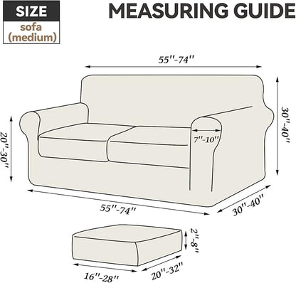 WEERRW Velvet Couch Covers for 2 Cushion Couch Sofa - High Stretch Velvet Plush 3 Pieces Sofa Slipcovers with Elastic Bottom, Furniture Protector for Pets, Machine Washable, Emerald Green, Medium