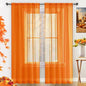 SpaceDresser Basic Rod Pocket Sheer Voile Window Curtain Panels White 1 Pair 2 Panels 38 Width 45 Inch Long for Kitchen Bedroom Children Living Room Yard(Orange,38 W x 45 L)