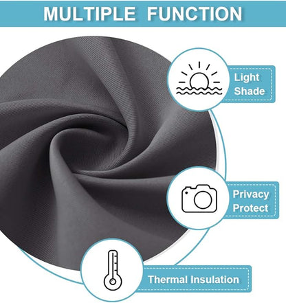 RYB HOME Grey Blackout Curtains - Thermal Insulated Noise Reducing Energy Efficiency Small Window Decor for Kitchen Bedroom Bathroom, 42 inches Wide x 45 inches Long, Gray, 1 Pair