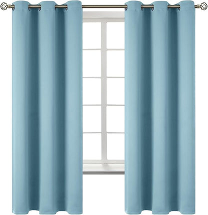 BGment Room Darkening Curtains 63 Inches Long - Grommet Thermal Insulated Drapes Window Treatment Curtains for Bedroom, 2 Panels, 42 x 63 Inch, Greyish Blue