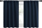 NICETOWN 2 Panels Blackout Curtains, Rod Pocket Thermal Insulated Drapes for Kitchen, Heavy Duty Small Window Treatment for Dorm Room, Studio Apartment, Basement (Navy Blue, W42 x L30)
