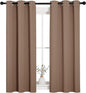 NICETOWN Window Draperies Room Darkening Curtain Panels, Window Treatment Thermal Insulated Solid Grommet Drapes for Bedroom (One Pair, 34 by 54 inches, Cappuccino)