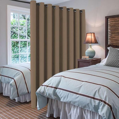 H.VERSAILTEX Blackout Patio Curtains 100 x 96 Inches for Sliding Door Extral Wide Blackout Curtain Panels Thermal Insulated Room Divider - Grommet Top, 8' Tall by 8.5' Wide - Macchiato