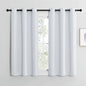 NICETOWN Blackout Curtain Panels for Bedroom, Greyish White, 2 Panels, W34 x L36-inch, Thermal Insulated Grommet Top Blackout Draperies and Drapes for Basement