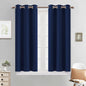 Yakamok Thermal Insulated Grommet Blackout Curtains for Bedroom, 45 Inch Length Light Blocking Blackout Drapes for Living Room, Navy Blue, 38W x 45L, 2 Panels