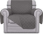 Easy-Going Chair Sofa Slipcover Reversible Sofa Cover Water Resistant Couch Cover Furniture Protector Cover with Elastic Straps for Pets Kids Children Dog Cat (Chair, Gray/Gray)