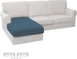 Easy-Going Stretch Sectional Couch Covers 1 Piece Chaise Lounge Slipcover L Shape Separate Cushion Couch Seat Chaise Cover for Both Left/Right Sectional Couch Bluestone
