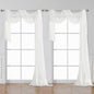 OWENIE Sheer White Curtains 144 inch Extra Long, Elegant and Airy Drapes Translucent Window Treatments for Living Room/Bedroom, White, 2 Panels=84" Wide