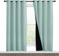 NICETOWN 100% Blackout Window Curtain Panels, Full Light Blocking Drapes with Black Liner for Nursery, 78-inch Drop Thermal Insulated Draperies (Aqua Blue, 2 Pieces, 55-inch Wide Per Panel)