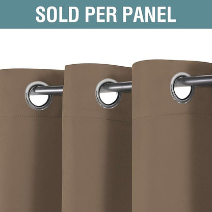 H.VERSAILTEX Blackout Curtain for Living Room Thermal Insulated Window Treatment Curtain 54 inch Length Energy Saving Solid Grommet Top Blackout Drape, One Panel, Macchiato, 52" W x 54" L